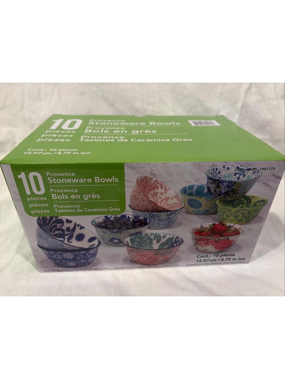 New 10 Pc Stoneware Bowl Set Provence Kitchen Serving Bowls Durable Dining Set